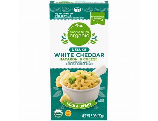 Organic deluxe white cheddar macaroni & cheese food facts