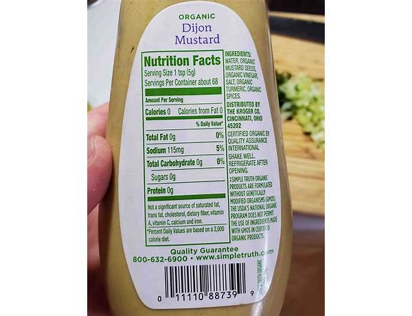 Organic dijon mustard nutrition facts
