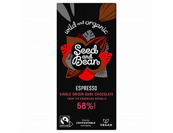 Organic extra dark chocolate, espresso food facts