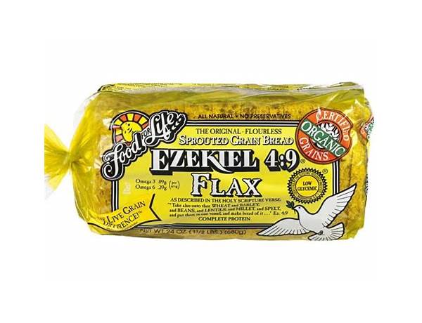 Organic ezekiel sprouted grain flax bread food facts