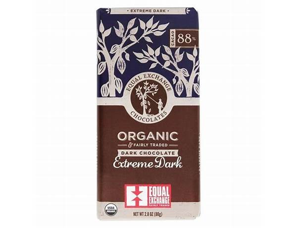 Organic fairly traded dark chocolate extreme dark nutrition facts