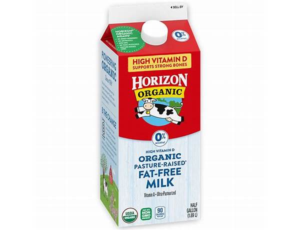 Organic fat free milk food facts