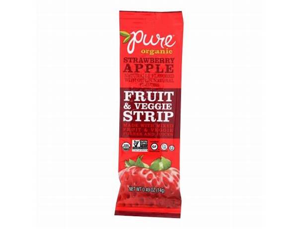 Organic fruit and veggie strip with no added sugar food facts