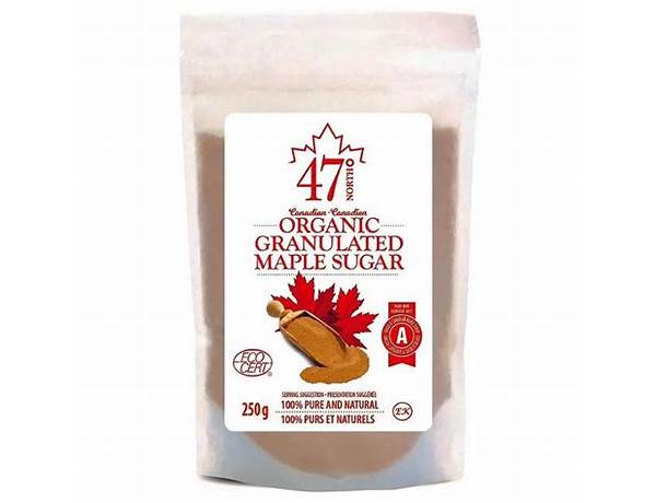 Organic granulated maple sugar food facts