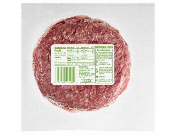 Organic ground beef patties ingredients