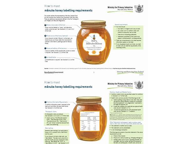 Organic honey ingredients