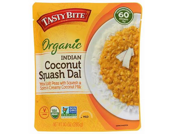 Organic indian coconut squash dal food facts