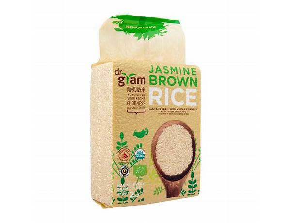 Organic jasmine brown rice food facts