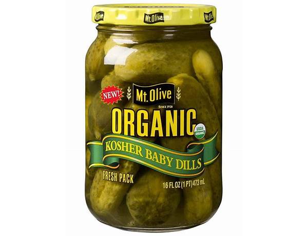 Organic kosher dill baby pickles food facts