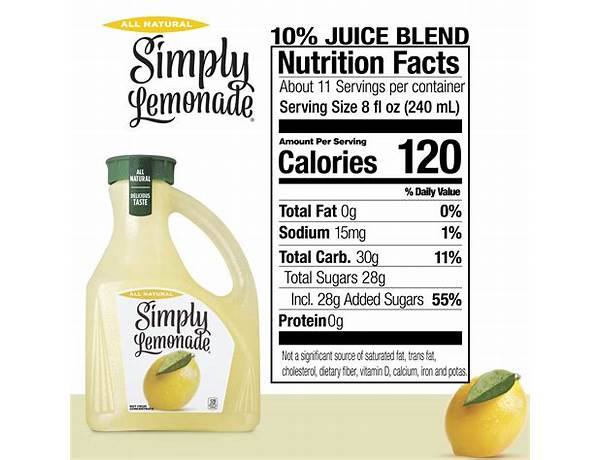 Organic lemonade food facts