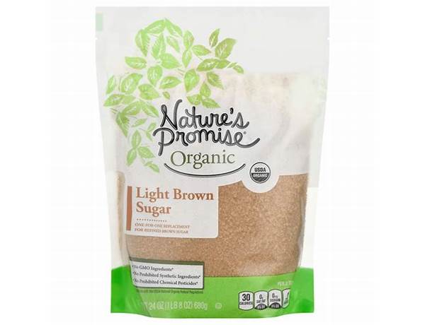 Organic light brown sugar food facts