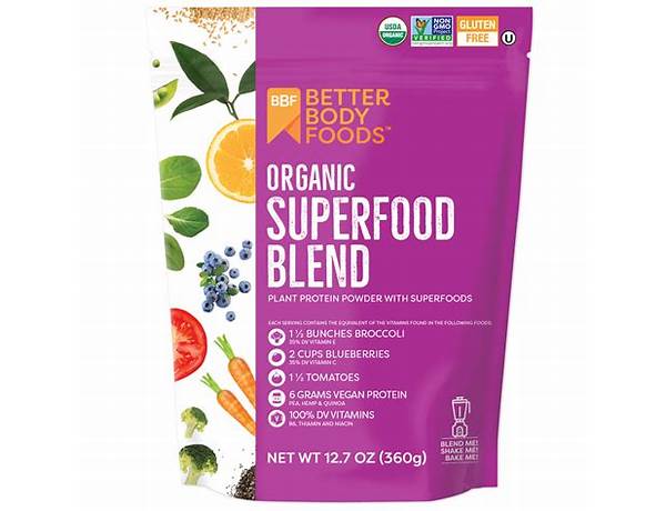 Organic livfit superfood blend with protein powder, superfood blend food facts
