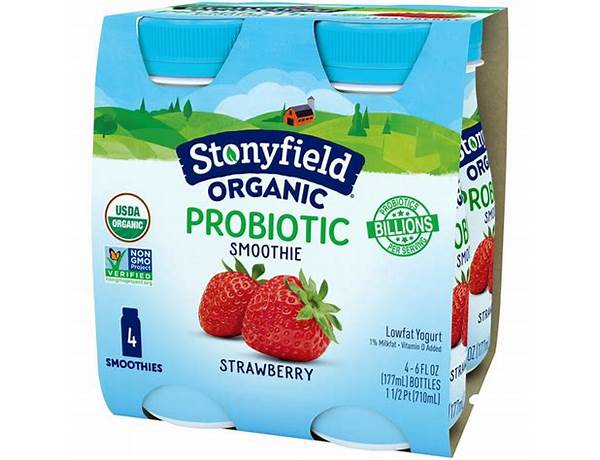 Organic lowfat yogurt strawberry smoothie food facts