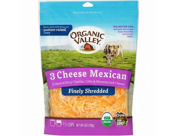 Organic mexican cheese blend food facts