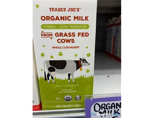 Organic milk grass fed cows food facts