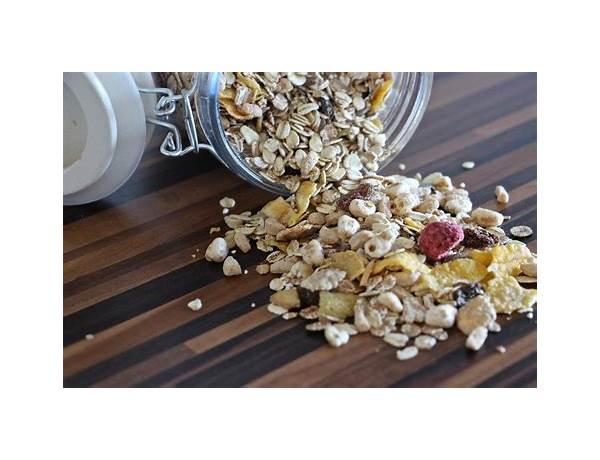 Organic muesli raspberry blackberry natural cereal food facts