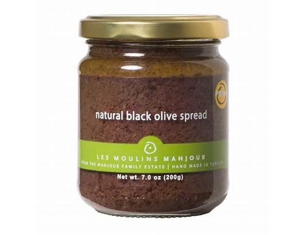 Organic natural black olive spread food facts