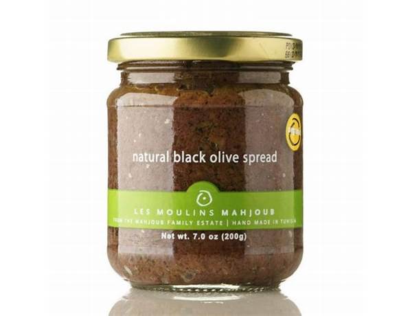 Organic natural black olive spread ingredients