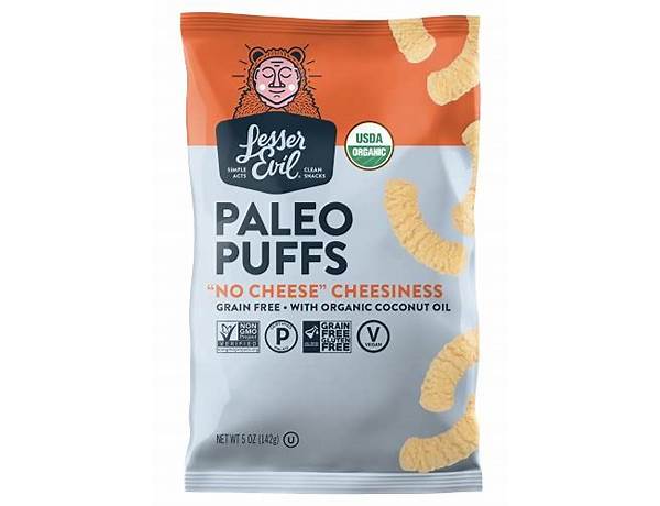 Organic no cheddar paleo puffs food facts