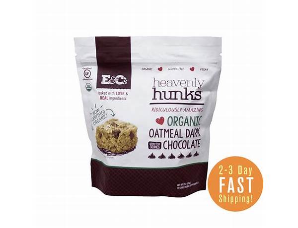 Organic oatmeal dark chocolate gluten-free cookies food facts