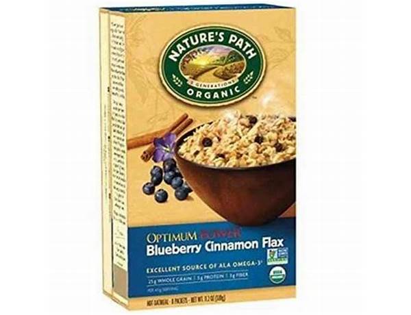 Organic optimum power blueberry cinnamon flax food facts