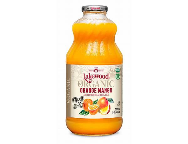 Organic orange mango ingredients