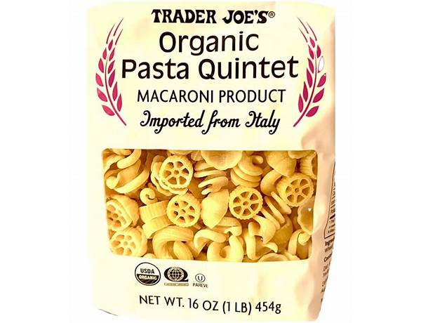 Organic pasta quintet food facts