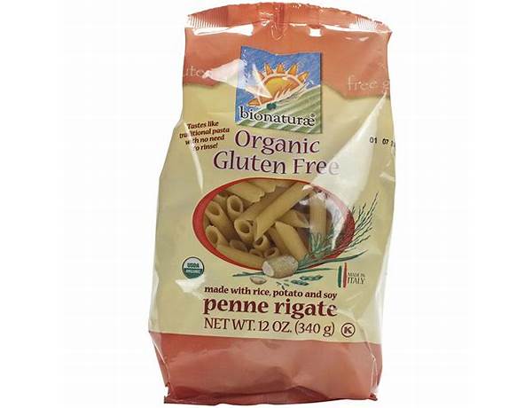 Organic penne rigate pasta ingredients