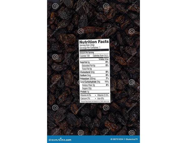 Organic raisins nutrition facts