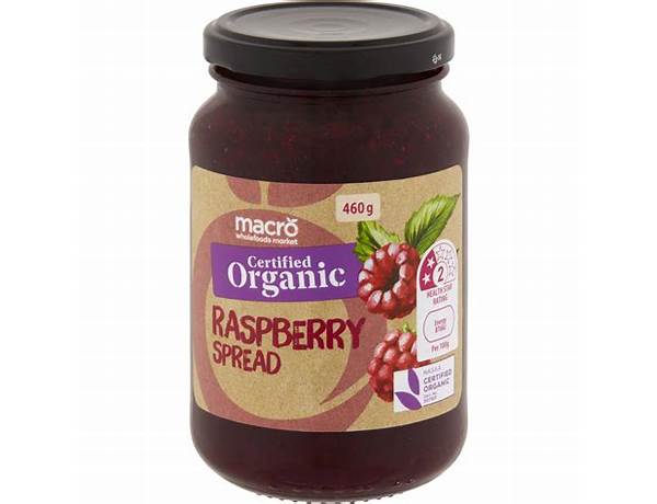 Organic raspberry spread food facts