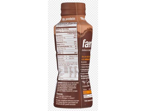 Organic reduces fat chocolate milk food facts