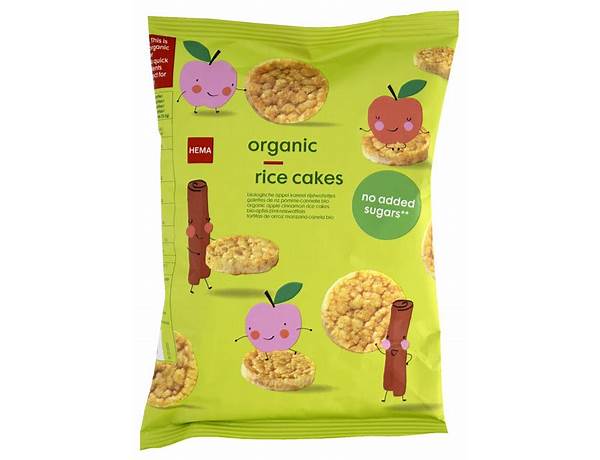 Organic rice cakes, apple ingredients