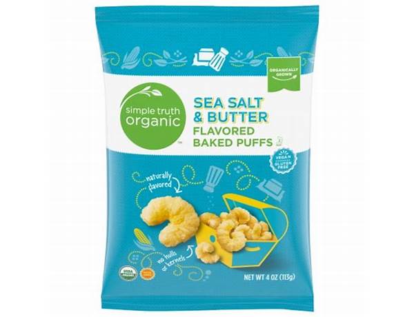 Organic sea dalt puffed corn with vegan butter glavor food facts