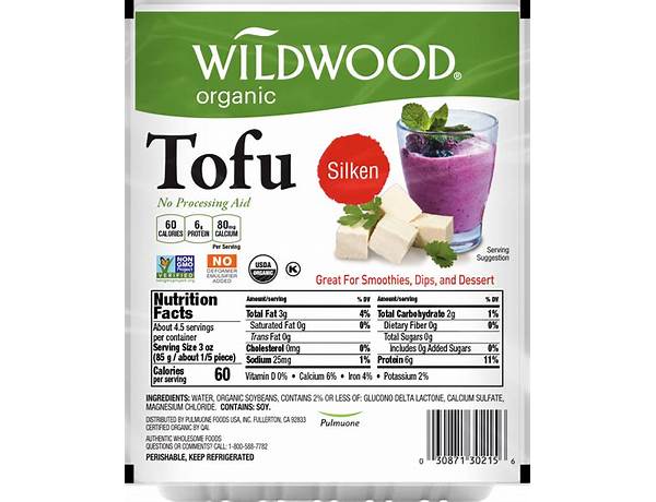Organic silken tofu food facts