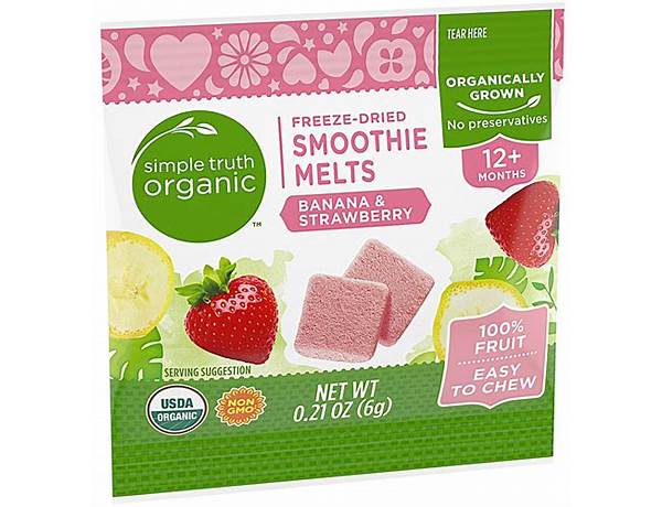 Organic smoothie melts food facts