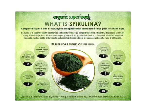 Organic spirulina powder food facts