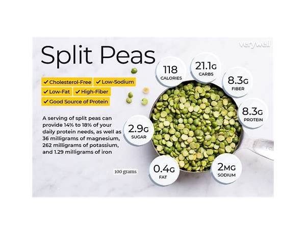 Organic split green peas food facts