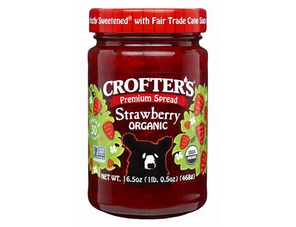 Organic strawberry premium spread ingredients
