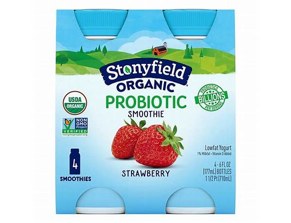 Organic strawberry probiotic smoothie food facts