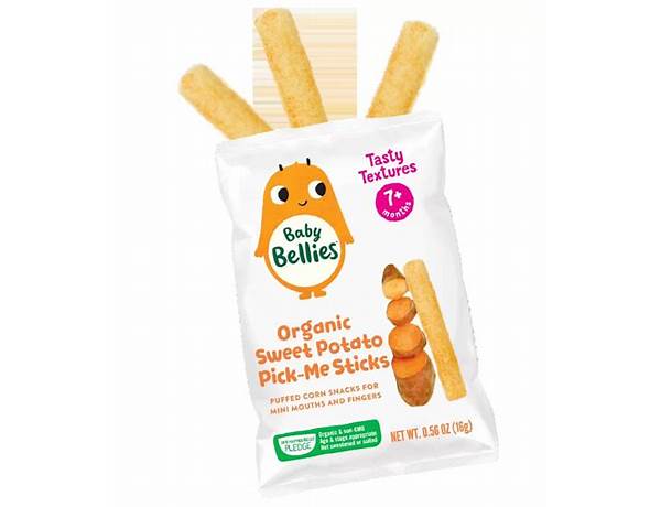 Organic sweet potato pick me sticks food facts