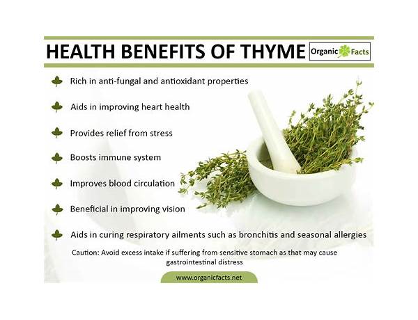 Organic thyme leaves food facts