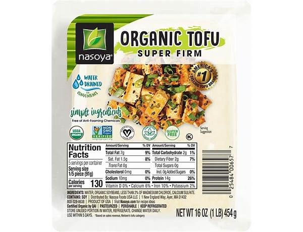 Organic tofu food facts