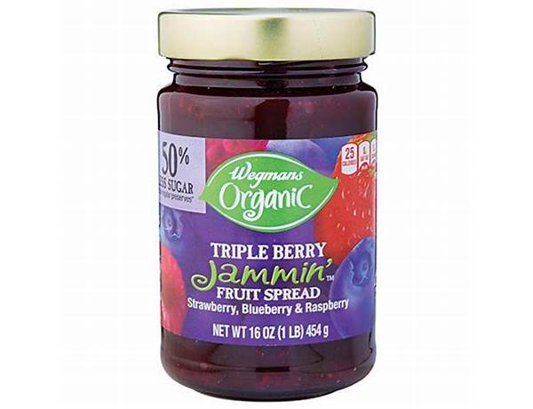 Organic triple berry jammin' fruit spread food facts