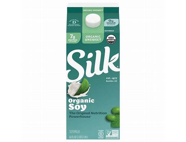 Organic unsweet soy milk food facts