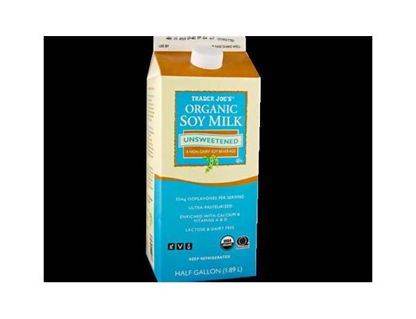 Organic unsweet soy milk food facts