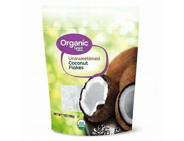 Organic unsweetened flaked coconut food facts