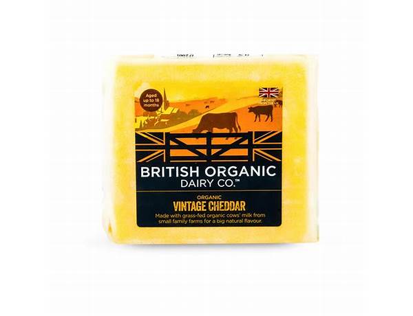 Organic vintage cheddar cheese food facts