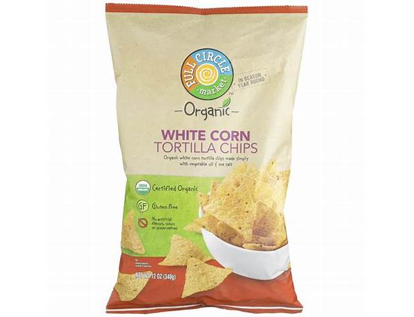 Organic white corn tortilla chips food facts