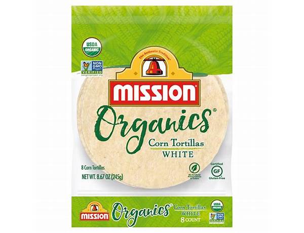Organic white corn tortillas food facts