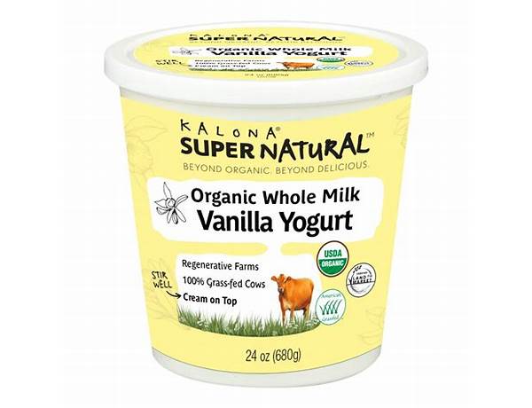Organic whole milk vanilla yogurt food facts